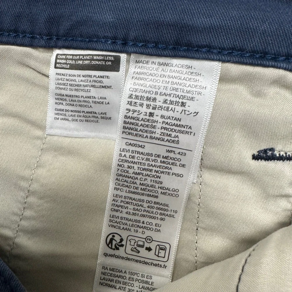 Levis XX Chino Standard Taper Stretch Navy Blue Pants Mens 36x32 85226-0052 NEW - Picture 9 of 11